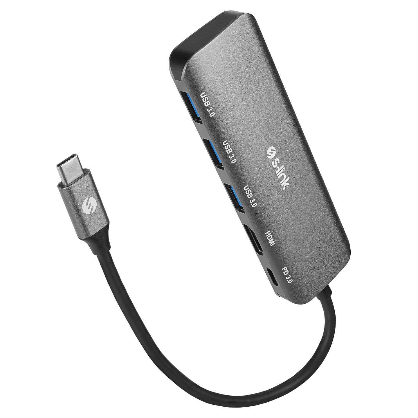 ADAPTOR S-LINK SWV-USBC030 USB-C TO 3xUSB+HDMI+PD