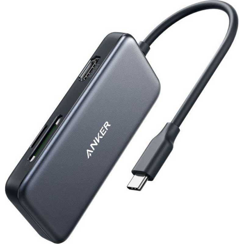 ADAPTOR HUB ANKER USB-C 5-IN-1 GRAY