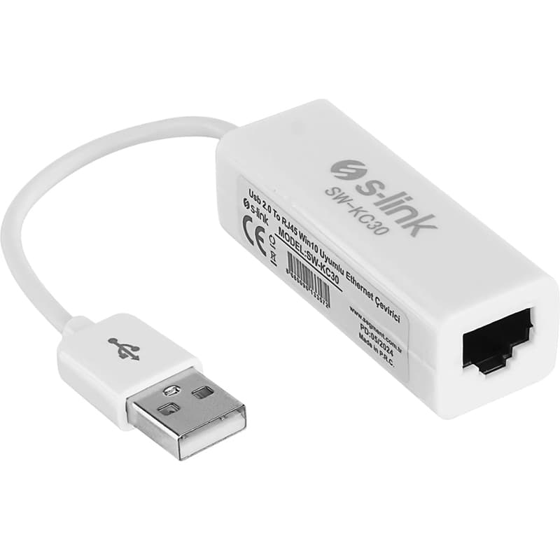 ADAPTOR S-LINK SW-KC30 USB 2.0 TO RJ45